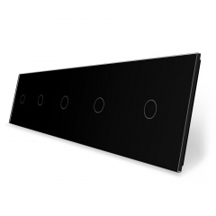 Сенсорная панель выключателя Livolo 5 каналов (1-1-1-1-1) черный стекло (VL-C7-C1/C1/C1/C1/C1-12) Кропивницкий