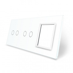 Сенсорная панель выключателя Livolo 4 канала и розетку (2-2-0) белый стекло (VL-C7-C2/C2/SR-11) Киев