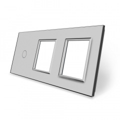 Сенсорная панель выключателя Livolo и двух розеток (1-0-0) серый стекло (VL-C7-C1/SR/SR-15) Чернигов