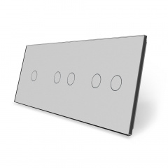 Сенсорная панель выключателя Livolo 5 каналов (1-2-2) серый стекло (VL-C7-C1/C2/C2-15) Мукачево