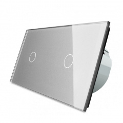 Бесконтактный выключатель Livolo 2 канала (1-1) серый стекло (VL-C701/C701-PRO-15) Одесса