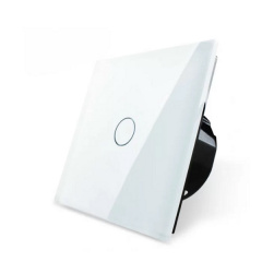 Сенсорный проходной Wi-Fi выключатель Livolo ZigBee белый стекло (VL-C701SZ-11) Свесса