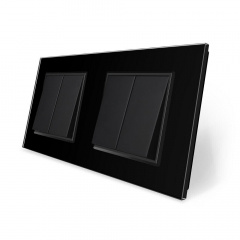 Комплект двухклавишных выключателей черный стекло Livolo (VL-C7K2K2-12) Ровно