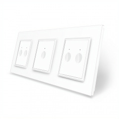 Сенсорный выключатель Sense 5 сенсоров (2-1-2) белый стекло Livolo (VL-C7FC2/FC1/FC2-6WP) Васильевка