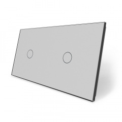 Сенсорная панель выключателя Livolo 2 канала (1-1) серый стекло (VL-C7-C1/C1-15) Обухов