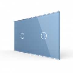 Сенсорная панель выключателя Livolo 2 канала (1-1) голубой стекло (VL-C7-C1/C1-19) Тернопіль