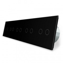 Сенсорный выключатель Livolo 10 каналов (2-2-2-2-2) черный стекло (VL-C710-12) Миколаїв