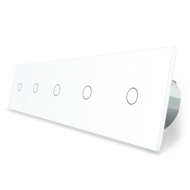 Сенсорный выключатель Livolo 5 каналов (1-1-1-1-1) белый стекло (VL-C705-11)