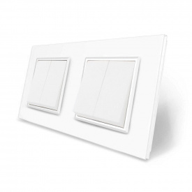 Комплект двухклавишных выключателей белый стекло Livolo (VL-C7K2K2-11)