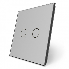Сенсорная панель выключателя Livolo 2 канала (2) серый стекло (VL-C7-C2-15)