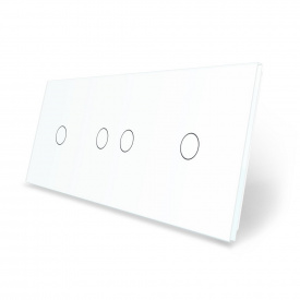 Сенсорная панель выключателя Livolo 4 канала (1-2-1) белый стекло (VL-C7-C1/C2/C1-11)