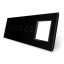 Сенсорная панель выключателя 6 сенсоров и розетку (2-2-2-0) черный стекло Livolo (VL-P702/02/02/E-8B) Чернігів