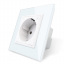 Wi-Fi розетка с заземлением Livolo 16А с шторками белый стекло (704000811) Ровно