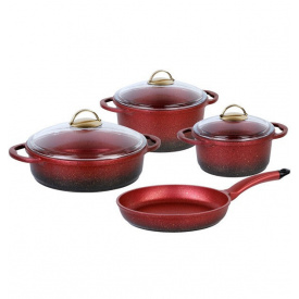 Набор посуды OMS 3043-Red 9 предметов красный