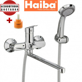Змішувач для ванни довгий ніс HAIBA Nikas EURO Chr-006