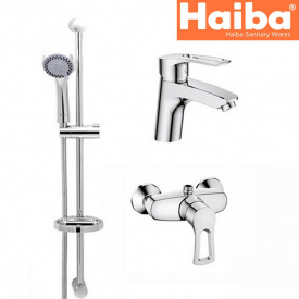 Комплект у ванну кімнату HAIBA Hansberg Set 02 умивальник душкабіна душова стійка