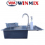 Кухонная мойка Winmix SET 7844-200x1-SATIN (со смесителем, диспенсером, сушкой в комплекте) Суми