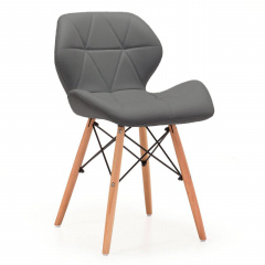 М'який обідній стілець Стар-NN сірий кожзам сидушки ніжки-дерев'яні в стилі Лофт для зони очікування Камінь-Каширський
