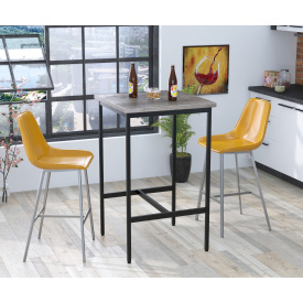 Барный стол Loft-Design Бруно 700х700х736 мм квадратный металлокаркас с лдсп дуб-палена
