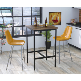 Барний стіл Loft-Design Бруно 70х70 см квадратний горіх-модена коричневий