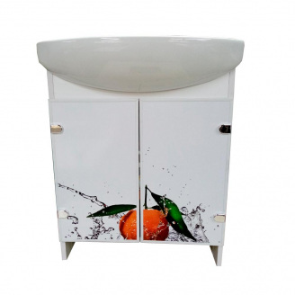 Тумба с умывальником Mikola-M Eco Green light Orange Солас 55 см Белый