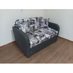 Розкладний диван Ельф-147 спальне місце 130х195 см принт+сірий в основі Свеса