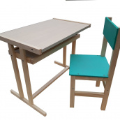 Детский стол-парта и стул детская Игруша 60*40*10 см Бежевый с бирюзовым (ПА1)