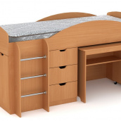 Двухъярусная кровать с выкатным столом Компанит Универсал бук