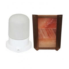 Комплект ограждение для светильника PRO Термо с гималайской солью 3 + светильник для бани LINDNER Lisilux Е27 Белый Полтава