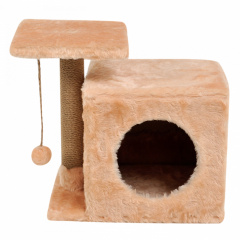 Домик-когтеточка Кошкин Дом с полкой Милана 43х33х45 см (дряпка) для кошки Бежевый Лубни