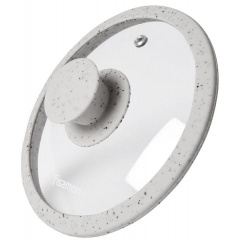 Крышка с силиконовым ободом Fissman стеклянная диаметр 28 см светло-серый мрамор DP113617 Львов