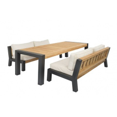 Комплект мебели из дуба обеденный стол и два дивана JecksonLoft Натан 0219 Івано-Франківськ