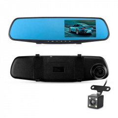 Автомобильный видеорегистратор зеркало BaсkView DVR L711 Full HD с фронтальной и камерой заднего вида + Карта памяти 32Гб Полтава