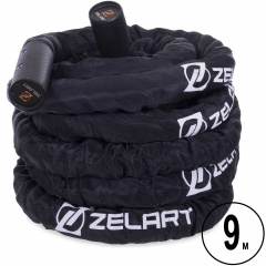 Канат для кроссфита в защитном рукаве Zelart FI-2631-9 (MD1379-9) черный Королево