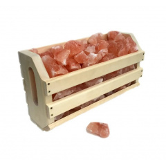 Гималайская розовая соль бани и сауны PRO Полка 10 кг 39х18х11 см Суми