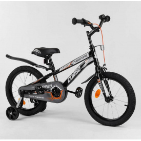 Велосипед детский 2-х колёсный "CORSO" 16" (собран на 75%) Black/Orange (101963)