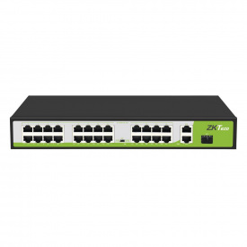 24-портовый PoE коммутатор ZKTeco ZK-PoE2421NS-300W (24xPOE, 2xLAN, 2хSFP)