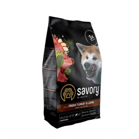 Сухой корм для собак средних пород Savory со свежим мясом индейки и ягненка 3 кг (4820232630266)
