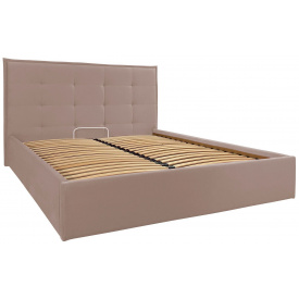 Кровать двуспальная Richman Моника Comfort 160 х 200 см Rosto 13 С подъемным механизмом и нишей для белья Бежевая