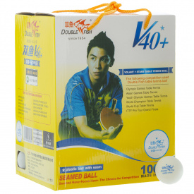 Набор мячей для настольного тенниса 100 штук в цветной картонной коробке DOUBLE FISH 510280 1star (d-40мм, желтый) (PT0537)