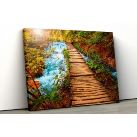 Картина на холсте KIL Art Мост над водопадом 81x54 см (321)