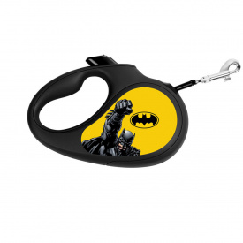 Поводок-рулетка для собак WAUDOG R-leash Бэтмен Желтый S до 15 кг 5 м светоотражающая лента Черный