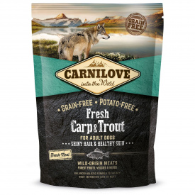 Сухой корм для взрослых собак Carnilove Fresh Hair & Healthy Skin с карпом и форелью 1.5 кг (8595602527533)