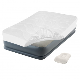 Надувная кровать Intex 64116-3 99 х 191 х 30 см подушка наматрасник Односпальная Серый