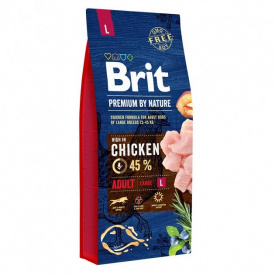 Сухой корм для взрослых собак крупных пород Brit Premium Adult L 15 кг