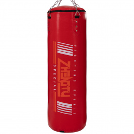Мешок боксерский Цилиндр с кольцом и цепью PVC h-100см ZHENGTU BO-2336-100 d-29см Красный