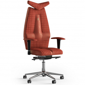Кресло KULIK SYSTEM JET Антара с подголовником со строчкой Морковный (3-901-WS-MC-0309)