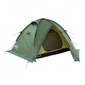 Палатка четырехместная Tramp ROCK 4 V2 Зеленая с внешними дугами 400х220x140 см