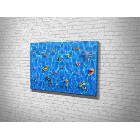 Картина в гостиную спальню для интерьера Морские обитатели в голубой воде KIL Art 81x54 см (803)