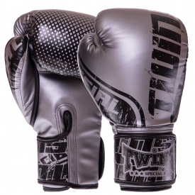 Перчатки боксерские PU TWINS FBGVS12-TW7 10 унций Черный-серый